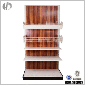 Wooden Gondola American Style Retail Display Shelving